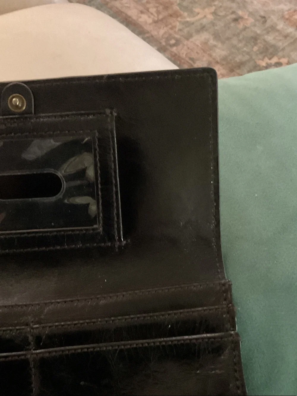 HOBO Black Leather Snap-Closure Wallet